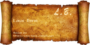 Laux Bene névjegykártya